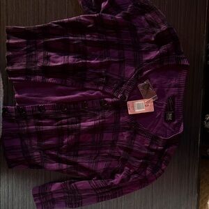Torrid Purple Plaid Cardigan